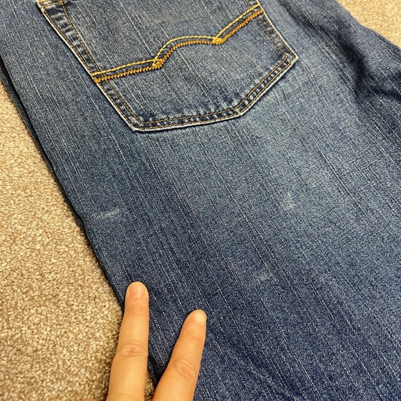 American Eagle mens baggy jeans loose fit jeans sz 36x33 medium wash distress - Picture 11 of 12